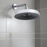 Ruhe® Helios ABS Rain Flow Adjustable Overhead Shower | Shower Head for Bathroom | Anti-Clog Silicon Nozzled Shower Over Head | Chrome Finish | WITHOUT ARM