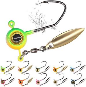 Crappie-Jig-Heads-Kit-with-Underspin-Jig-Head-Spinner-Blade, Crappie Lures and Jigs for Crappie Fishing Jigs - 30 & 50 Pack, 1/8, 1/16, 1/32 oz