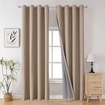 Joydeco Taupe Curtains 96 Inches Lo