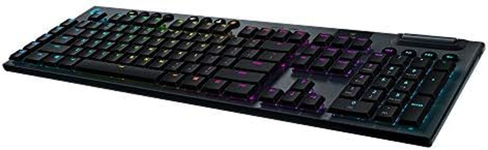 Logitech G915 LIGHTSPEED RGB Mechanical Gaming Keyboard, Low Profile GL Clicky Key Switch, LIGHTSYNC RGB, Advanced LIGHTSPEED Wireless and Bluetooth Support - Clicky,Black