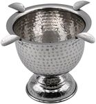 Stinky Cigar Ashtray, Tall Hammered Stainless Steel, 4 Stirrups