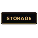 Standard Storage Door/Wall Sign - Black/Gold - Small