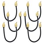 VisioSound Guitar Patch Lead 6.35mm 1/4" Pancake Angled Jack/Effects Pedal FX Instrument Cable (Black, 0.3m, Pack of 6)