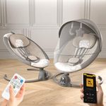 BAYBEE Electric Swing for Baby with Adjustable 5 Swings Speed & Safety Belt | Electric Baby Swing Cradle with Bluetooth, Music & Touch Panel | Automatic Cradle for New Born with Rocker Mode (Grey)