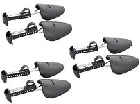 SHOESHINE Men's Black Plastic Shoe Trees Shaper - Pack of 3 Pairs Shoe Tree Adjustabel to fit in UK Size 6 to 11