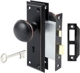 HomeGuard Mortise Door Knob Lock Set with Deadbolt for Interior Doors with Skeleton Keys, Fits 1-3/8" - 1-3/4" Interior Doors (Single Pack)