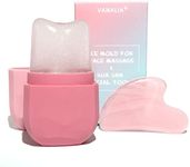 VANALIA Ice Roller and Gua Sha for Face、Eyes and Neck, Skin Care Set Facial Beauty Ice Roller & Gua Sha Facial Tool, Neck to Brighten Skin & Enhance Your Natural Glow(pink)