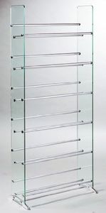 TransDeco Glass Multimedia CD/DVD Rack, Clear/Silver