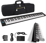 Electric Keyboard Piano 88 Keys - Portable Foldable Digital Piano Keyboard With Bluetooth, 128 Rhythms/Tones,Semi weighted keys, Sustain Pedal, Piano Bag - for Beginners, Kids,Adult - Pyle PKBRD8100