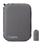 ATEPA Inflatable Seat Cushion Lightweight Self-Inflatable Memory Foam Seat Cushion for Stadium Airplane Trevel, Waterproof Portable Seat Cushion Best for Backpacking Camping Chair Pad, Grey