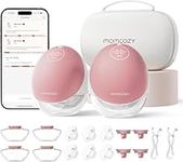 Momcozy Breast Pump Hands Free Upgraded Mobile Flow | M9, App Discreet Control with Personalized Multi-Modes & 15 Levels, Wearable Breast Pump 24mm (Cozy Red, 2 Count)