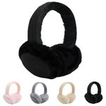 TSLBW Earmuffs Winter Ear Muffs Fluffy Earmuffs for Women Men Girls Plush Ear Cover Soft Velvet Ear Muff Winter Ear Warmers for Kids Ear Warmer Protection from Wind (Black)