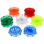 Plastic Herb Grinder 3 Part Magnetic Shark Teeth Assorted Colours, 60mm 3 Piece Herb Grinders, Portable and Pocket Size, Smell Proof Airtight Stash Compartment (2 Part 52MM)