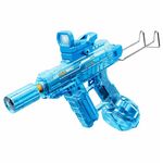 Toyshine Rechargeable Automatic Transparent Electric Water Squirt Gun with LED Light & Type-C Charging | Long Range Continuous Spray Outdoor Water Play Toy for4+ Kids - Blue