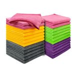 SOFTSPUN Microfiber Cloth 25pcs 40x40cm 340 GSM Multicolor! Thick Lint & Streak-Free Multipurpose Cloths Automotive Microfibre Towels for Car Bike Cleaning Polishing Washing & Detailing.