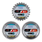 Luckyway 8-1/4 Inch Table Saw Blade 24T Framing & 40T Ripping/Cross Cutting 60T Finish with 5/8 Inch Arbor TCT Saw Blade for Table Saw,Precision Cutting for Woodworking, 3-Pack