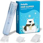 DAILYLIFE Baby Hair Clippers, Calming Clippers for Autistic Children, Silent Haircut Trimmer for Kids, Rechargeable Cordless & Waterproof Hair Cutting Kits for Toddler - Blue