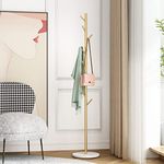 DOORXIFO Gold Coat Racks, Metal Coat Rack Freestanding with Hooks, Entryway Coat Rack Stand, Coat Racks with Marble Base, Coat Tree for Hanging Clothes, Hats, Bags