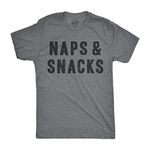 Crazy Dog T-Shirts Mens Naps and Snacks Tshirt 5XL Grey