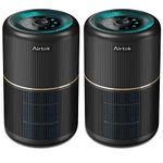 2Pack Air Purifier for Home Bedroom with H13 True HEPA Filter for Smoke, Smokers, Dust, Odors, Pollen, Pet Dander | Quiet 99.9% Removal to 0.1 Microns | Black