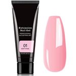 Nail Extension Gel Nail Builder, 15ml Poly False Nail Gels Nail Extension, Nude Pink Nail Gel Enhancement Crystal Polygel for Beginners Nail Art French Manicure Women (#15 Clear coffee)