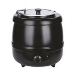 Paulsons Hospitality Soup Kettle with 10 Liter Internal Container Electric Pot with Keep Warm Function, Heavy Duty Commercial Electric Soup Pot Black (Pack of 1Pc)