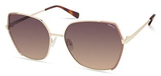 Kenneth Cole New York Women's Geometric Sunglasses, Gold/Gradient Brown, 60mm