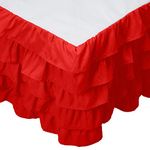 Elegant Comfort Leila Collection Multi-Ruffle Bed Skirt, 1500 Thread Count Egyptian Quality, Easy Fit Dust Ruffle, 15 inch Drop, Wrinkle and Stain Resistant, MultiRuffle, Twin, Red Apple