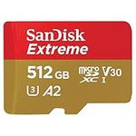 SanDisk Extreme 512GB microSDXC UHS-I Memory Card Without Adapter Up to 190MB/s SDSQXAV-512G-GN6MN