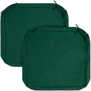 FUNHOME Outdoor Chair Cushion Covers 2 Pack, No Insert! Patio Cushion Covers Replacement 22" x 20" x 4", Water Resistant Patio Chair Cushion Slipcovers, Green(Covers ONLY)