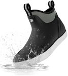 Trudave Deck Boots for Men, Waterproof Rain Boots with High Traction, Slip On Saltwater Fishing Boots Neoprene Rubber Ankle Boots for Boating Sailing