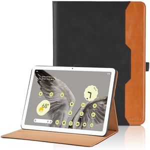 Case for Google Pixel Tablet 11 Inch 2023 - [Hand Strap] Multi Angle Viewing Stand PU Leather Tablet Case with Front Pocket Smart Cover - Black