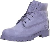 Timberland Unisex Kid's 6 Inch Premium Waterproof (Junior) Lace-up Boots, Grey Medium Grey Nubuck, 6 US