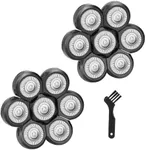 Wanocean 2 PC 7 Men's Electric Shaver Replacement Heads, Razor Head Shavers for Bald and Face, Shaving Beard Cutter for Men with Brush Accessories