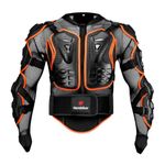 Motorcycle Full Body Armor Jacket Spine Chest Protection Gear Motocross Motos Protector Motorcycle Jacket 2 Styles, Orange, XX-Large