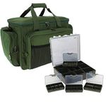 CARP FISHING HOLDALL TACKLE BAG + TACKLE BOX STORAGE SYSTEM LUGGAGE COMBO