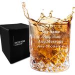 EDSG Personalised Whiskey Glass for Men Engraved Whiskey Tumbler Glass Personalised Gifts for Men Personalised Glass Engraved 7oz/210ml Birthday Christmas Wedding Best Man Groomsmen Gift(Text)