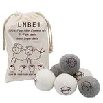 Wool Dryer Balls - 6 PCS Tumble Dryer Balls, Hypoallergenic, Reusable, Anti Static Tumble Dryer Balls, Natural Fabric Softener, Reduce Drying Time and Wrinkles, Wool Balls for Tumble Dryer