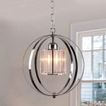 Farmhouse Chandelier Pendant Light Hanging Light Fixtures Orb Globe Chandelier Pendant Lighting for Kitchen Island Dining Room Foyer Bedroom Hanging Lamp