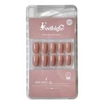 Feelhigh 24 Press On Nails - Natural Reusable Stick On Tips, Salon-Like Jelly Glue False Nails for Women Girls - 12 Sizes Kit (7)