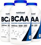 Nutricost BCAA Capsules 2:1:1 500mg, 500 Caps (3 Bottles)