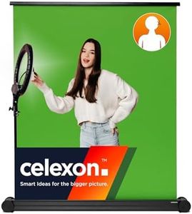 celexon écran de Projection Mobile et Portable à Fond Vert - pour intégration de Fonds - création de Contenu vidéo - Broadcast - Installation Rapide - avec Sac de Transport - 150x180cm - 90" Pouces
