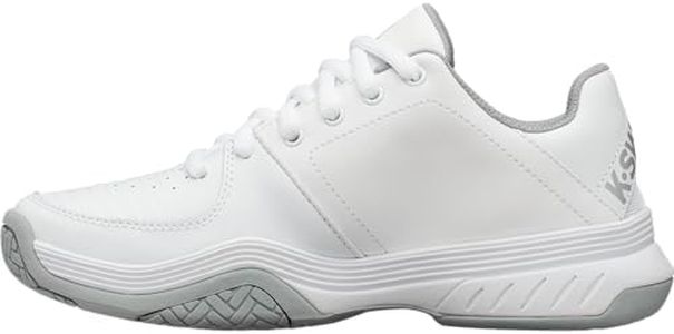 K-Swiss Women's Court Express Tennis Shoe, White/Highrise/Silver, 9 M