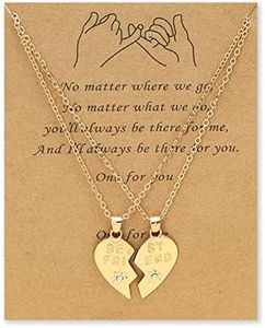 Friendship Necklaces for 2 Girls Bff Birthday Gifts for Women Bff Broken Heart Necklace for Best Friend Christmas Gifts for Bestie Matching Necklaces for Bestie Gifts for Girls Gold Heart Necklace