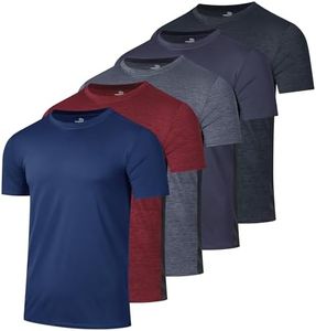 5 Pack: Boys Girls Active Athletic Quick Dry Dri Fit Short Sleeve T-Shirts Crew Neck Tops Teen Gym Undershirts Tees Youth Basketball Clothes Moisture Wicking Tshirt-Set 10,Medium (8-10)