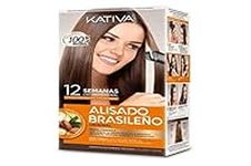 KATIVA Brazilian Straightening Kit, Professional Home Straightening Treatment, Up to 12 Weeks Shelf Life, Keratin Straightening, Vegetable Keratin, Formalol Free, Easy to Use, Orange, 0.44 kg