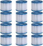 Qpro Replacement Hot Tub Filter – Compatible With Bestway Filter Cartridge VI for Swimming Pool, and made to fit All Lay-Z-Spa Models - Hawaii, Miami, Paris, Vegas, Monaco, Palm Springs, x 12 Filters