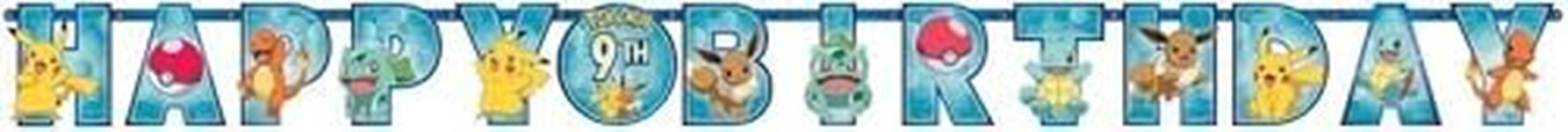 Amscan Pokemon Party Jumbo Add-An-Age Letter Party Banner, 3.2 Metre