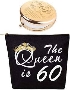 DORADREAMDEKO 60th Birthday Gifts for Women, Birthday Gifts for 60 Year Old Woman, 60th Birthday Gifts Ideas, 60th Bday Gifts for Women, 60th Birthday Decorations for Women, 60th Birthday Makeup Bag