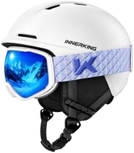 InnerKing Ski & Snowboard Helmet with Goggles Set, 360° Full-Head Fit